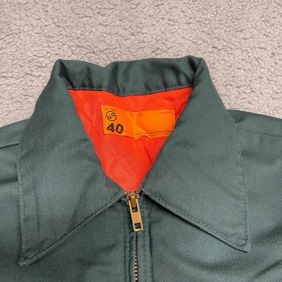 Vintage Union Made Jacket Mens Size 40 Green Full Zip Mechanic Work - Picture 7 of 13